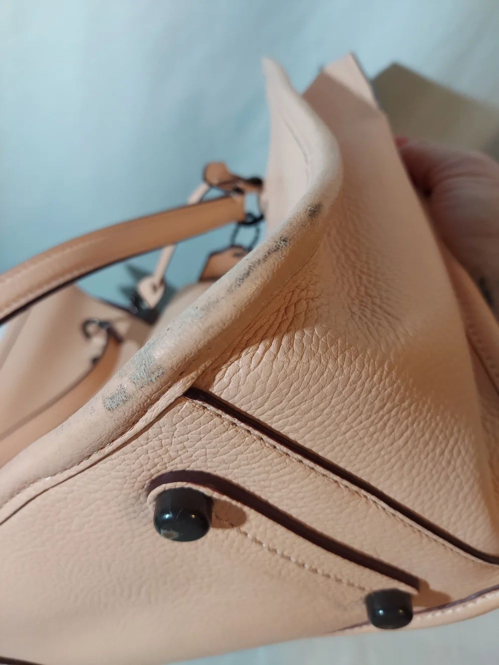 Coach Tyler Carryall Leather Tote Shoulder Bag Blush Pink Peach